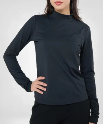 Black High Neck Base Top
