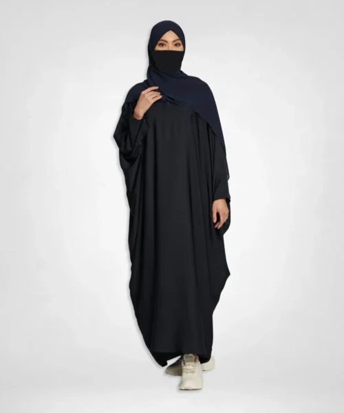 Closed Farasha Abaya - Deep Navy