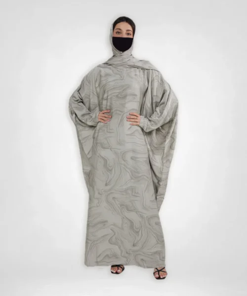 Marble Butterfly Abaya - Dove