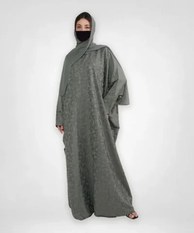Moss Jacquard Luxé Butterfly Abaya