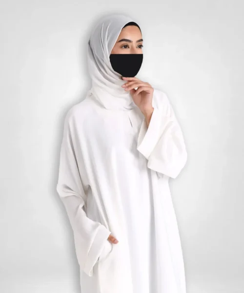 Premium Textured Abaya with Pockets - Off-White