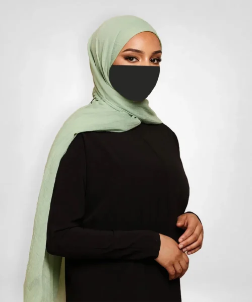 Cotton & Silk Blend Hijab – Olive Green