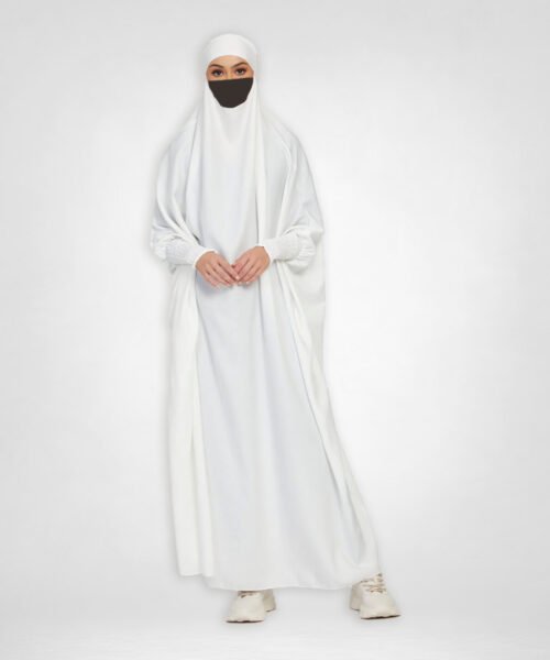 One-Piece Full-Length Jilbab/Prayer Abaya - Pure White