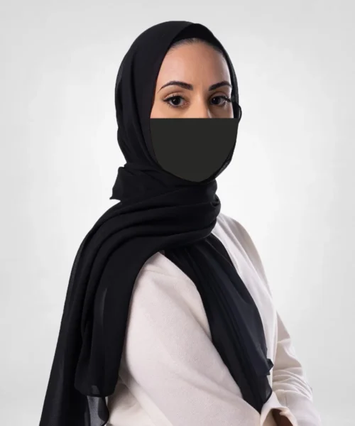 Premium Chiffon Hijab and Undercap Set – Jet Black