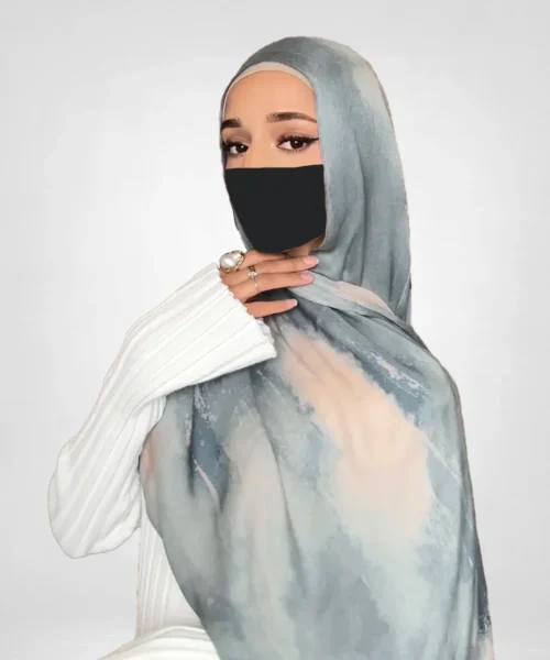 Printed Modal Hijab in Ocean Fog – Limited Edition