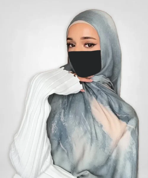 Printed Modal Hijab in Ocean Fog – Limited Edition