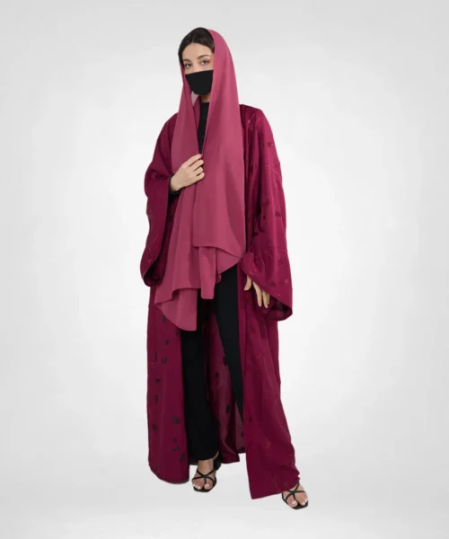 Ruby Noor Embroidered Open Abaya