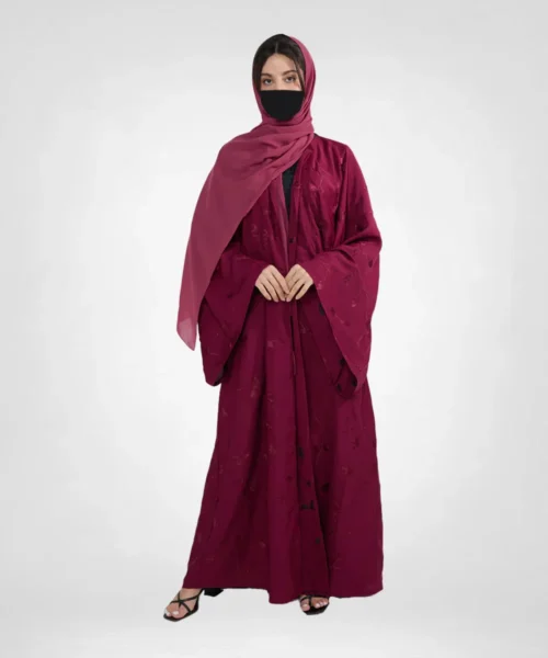 Ruby Noor Embroidered Open Abaya