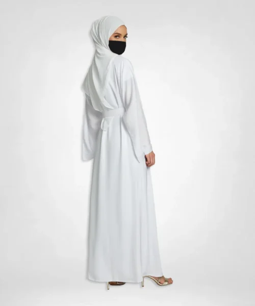 Elegant Open Abaya - White