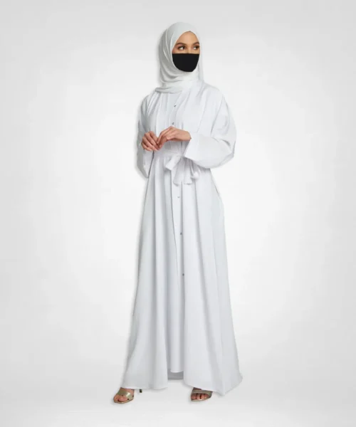 Elegant Open Abaya - White
