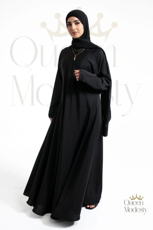 Plain Black Umbrella Cut Abaya Premium | Essential Staple for Hajj, Umrah & Daily Wear